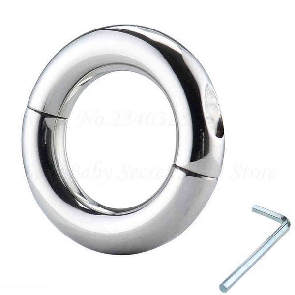 Nxy Cockriings Aço Inoxidável Cock Anéis Esfera Scrotro Anel Scrotro BDSM Pênis Estiramento Lock Chastity Sex Brinquedos para homens. 1124.