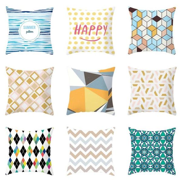 

cushion/decorative pillow stripe grid waved geometric sofa decorative cushion cover pillowcase polyester 45*45 throw home decor pillowcover