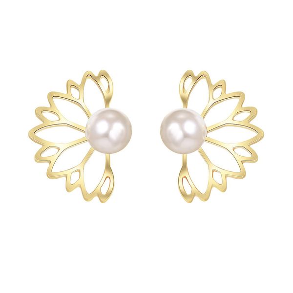 Trendy Hollow Out Flower Stud Brincos De Prata Ouro Brinco Brinco Mulheres Lady Party Fashion Jewelry