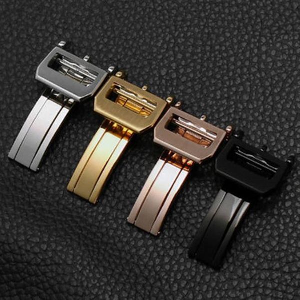 

watch bands 1pcs buckle 304 stainless steel 18mm size silver black gold rosegold 4 colors available for, Black;brown