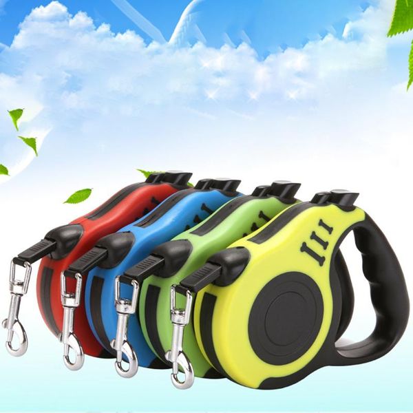

dog collars & leashes 3m/5m retractable leash automatic flexible puppy cat traction rope walking belt for small medium dogs pet products
