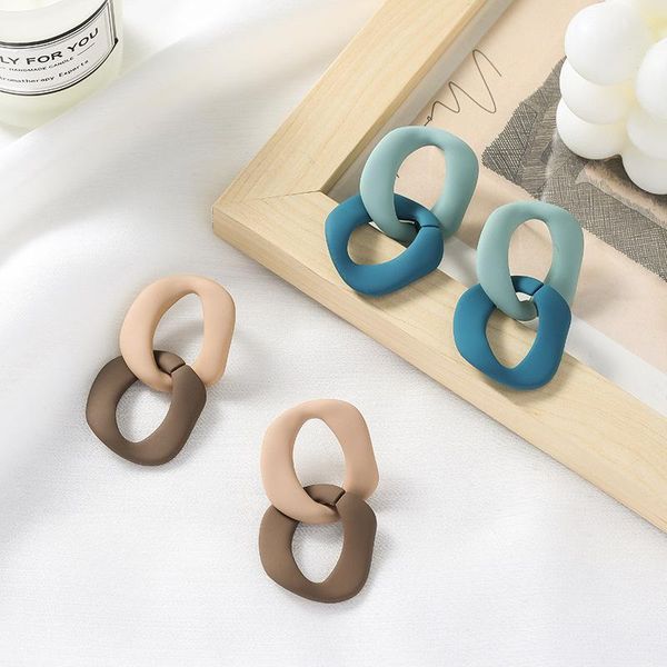 

contrast color restoring ancient ways is irregular painting earrings fashion and elegant geometric stud girl jewelry, Golden;silver