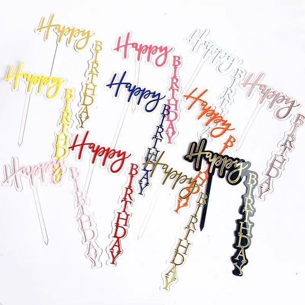 

other festive & party supplies 5 pcs ins style two-layers happy birthday acrylic cake er for decorations baby shower