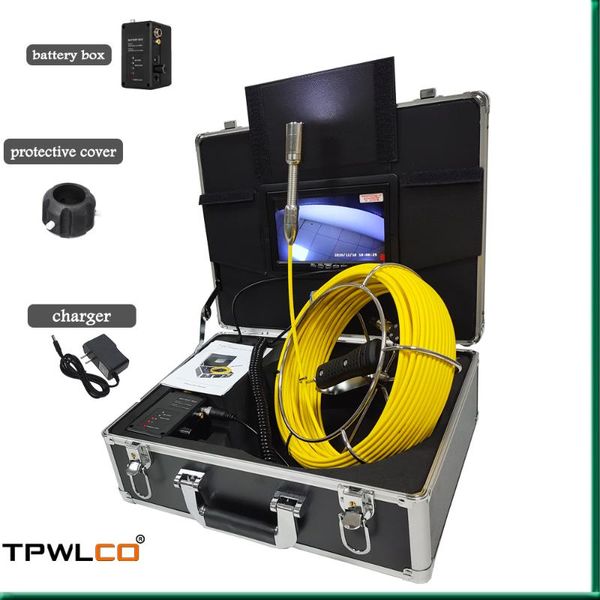 

cameras 20m/30m/40m/50m industrial endoscope 7'' monitor high definition sewer drain pipe inspection camera with dvr function
