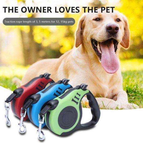 

dog collars & leashes 300cm/500cm automatic tractor retractable pet walking lead leash extending traction rope