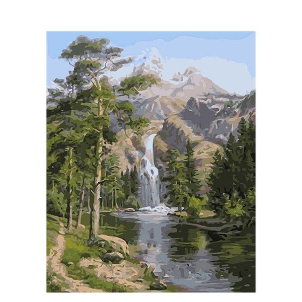 

paintings scenery oil paints by number landscape color handpainted drawing diy kits framed on canvas adults home decor