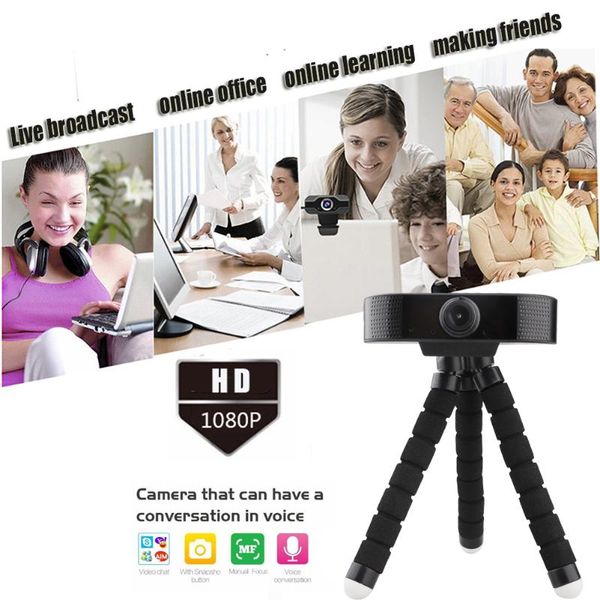 

webcams autofocus webcam 1080p hd for video meeting/youtube web camera built-in microphone with tripod lappc computer