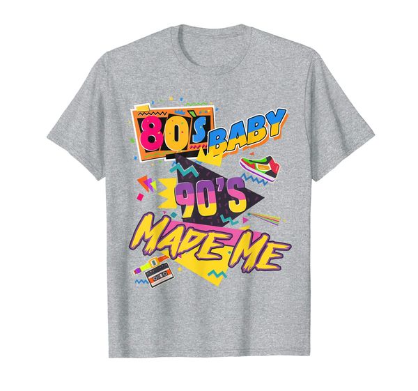 

vintage 80s baby 90s made me costume party gift t-shirt, White;black