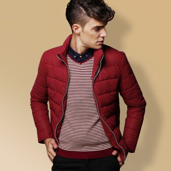 

jackets thin down cotton jacket men's solid color coat kg-35, Black