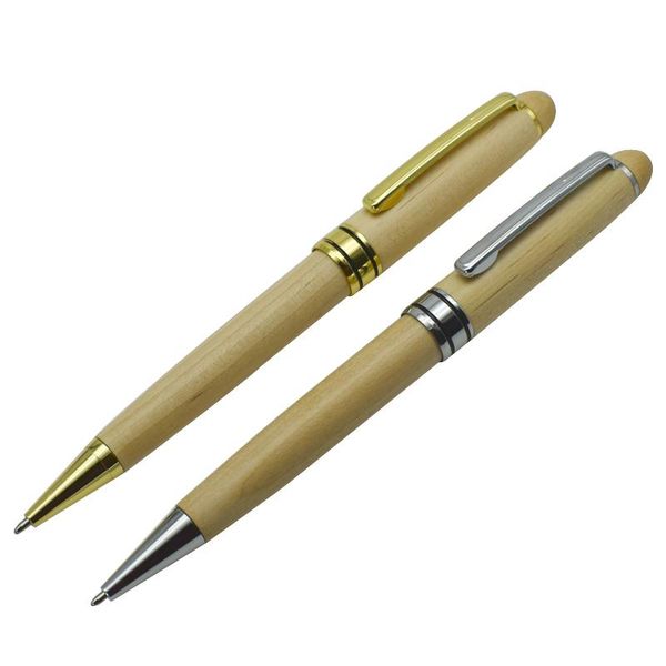 

natural wooden ballpoint pen eco-friendly maple wood ballpen 0.7mm black blue ink refill writing tools office school supplies pens, Blue;orange