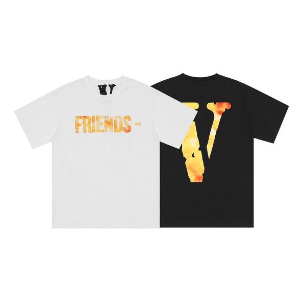 

t shirt high summer new big v print tee men's and women's loose casual pure cotton short sleeve street fashion hip-hop t-shirt, White;black