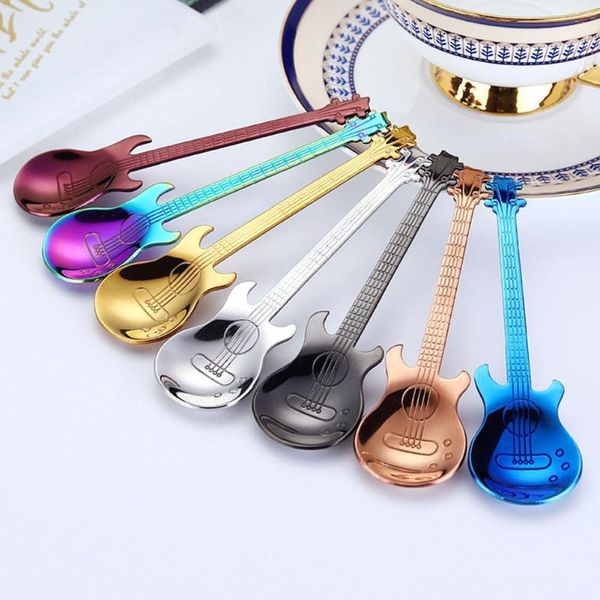 

stainless steel guitar spoon coffee teaspoons musical tea use spoons mixing sugar