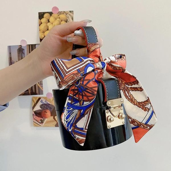 

cross body acrylic round box bag mini tote 2021 summer women's designer handbag ribbon handle purses dinner