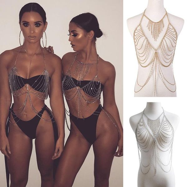 

other women copper body chain jewelry bikini retro beach chains nightclub party ik88, Slivery;golden