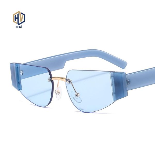 

punk sunglasses frameless women brand designer ocean lens sun glasses color small frame retro eyeglasses uv400, White;black