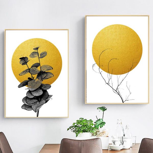 

paintings abstract eucalyptus leaves sun landscape nordic posters and prints wall art canvas painting pictures for living room decor