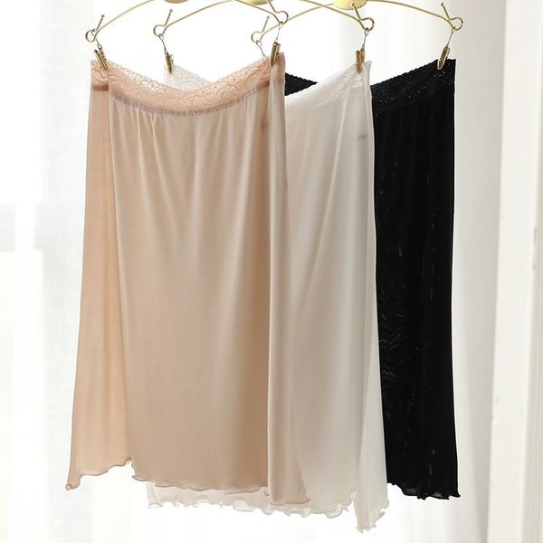 

women's sleepwear 50% pure silk women intimates slip petticoat slips chemise underskirt woman underdress half, Black;red