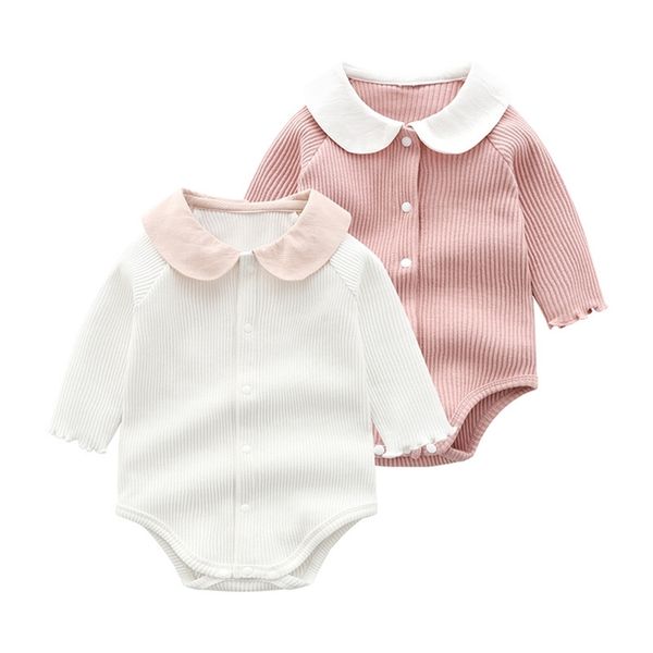 

cute baby girls clothes spring autumn cotton long sleeved bodysuit bag fart jumpsuit toddler outfits born infant 211011, Blue