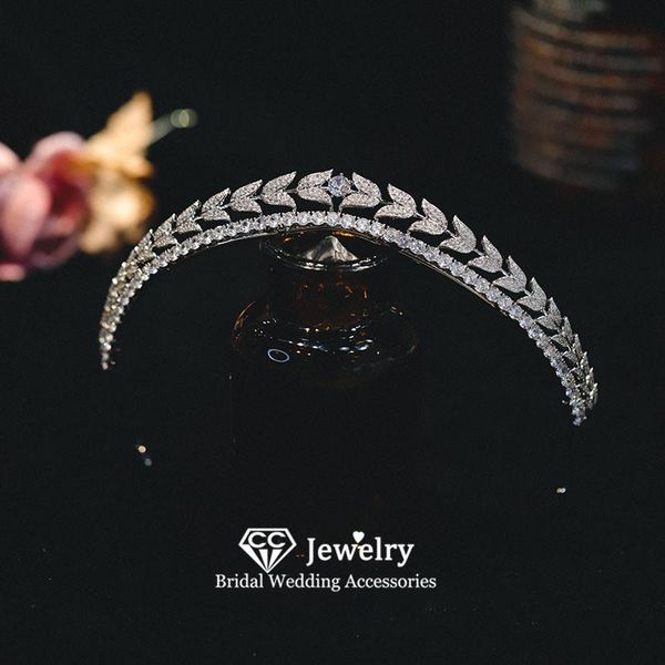 

hair clips & barrettes simple crown wedding accessory for women bridal headdress engagement ornaments leaf shape headpiece jewelry charms, Golden;silver