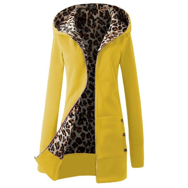 

women's hoodies & sweatshirts women 2021 autumn winter thicken leopard hooded pullovers casual long sleeves knit harajuku oversized hoo, Black