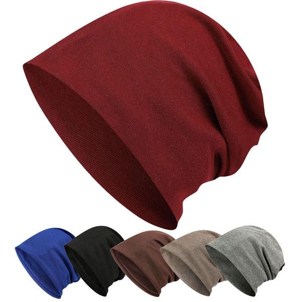 

beanies men's korean-style autumn and winter sleeve cap women's ponytail pure cotton hat fashion all-match scarf face towel dual-u