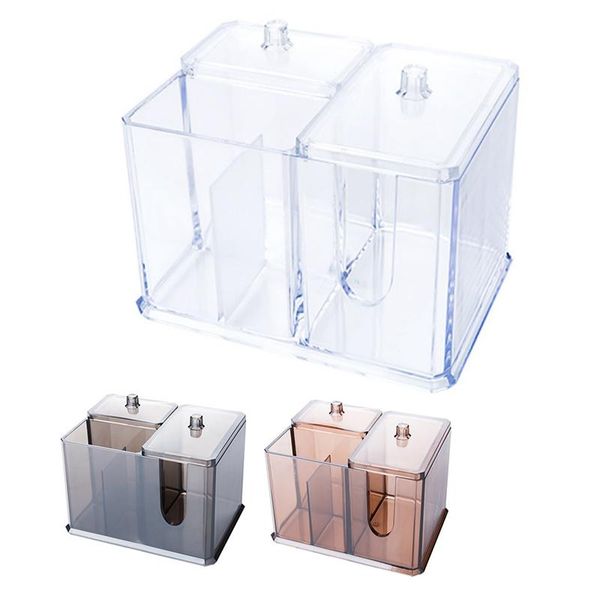 

storage boxes & bins cotton swab makeup box portable clear make up container pad holder cosmetics organizer