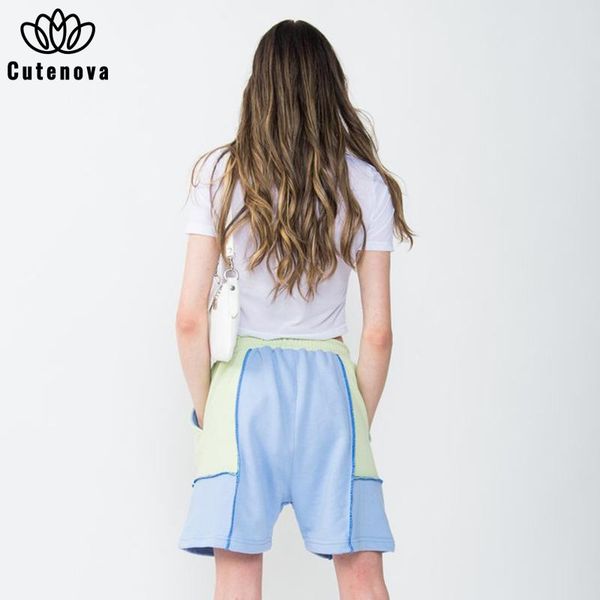 

women's shorts cutenova casual pants womens summer 2021 patchwork pockets y2k female streetwears, White;black