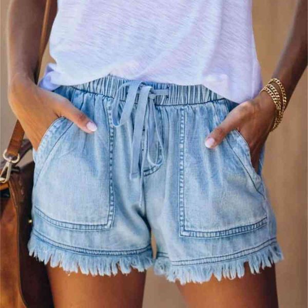 

70% off outlet online women summer elastic waist shorts jeans fashion casual high slim denim xs-2xl global drop ship, Black;white