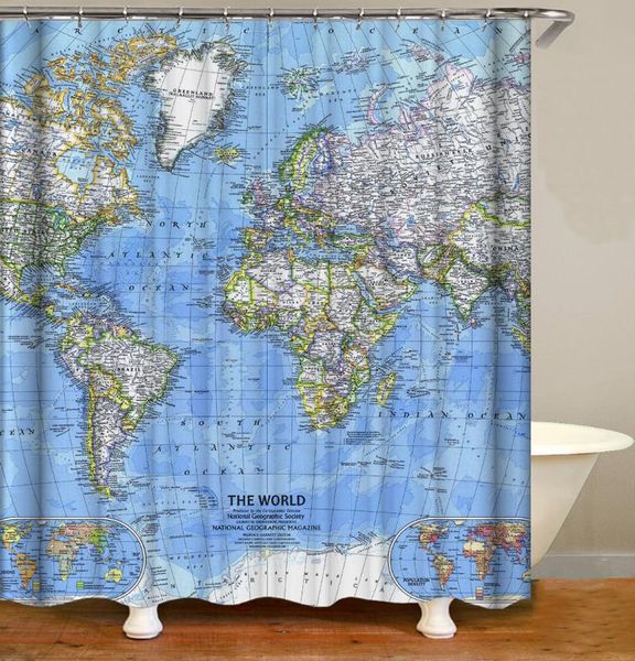 

all kinds of pattern map bathroom curtain bath bohemian water shower curtains