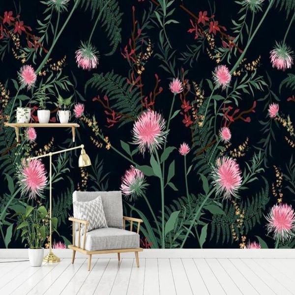 

wallpapers drop custom large 3d wallpaper mural modern minimalist hand-painted flowers and tools wall background murals
