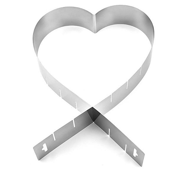 

cake tools cutter pastry mould diy heart shape stainless steel mousse ring portable safe mold fondant adjustable baking tool