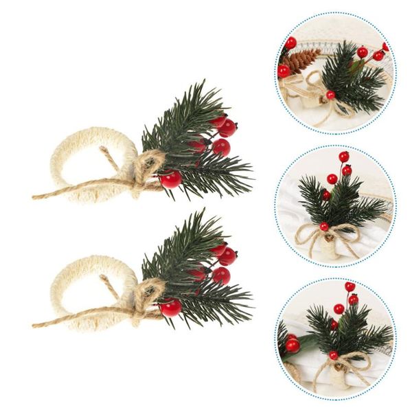 

napkin rings 2pcs creative buckle christmas pine needles ring adorable clasp