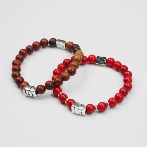 

beaded, strands natural wood stone heart beads bracelets meditation for men prayer bracelet women wooden yoga jewelry gift, Black