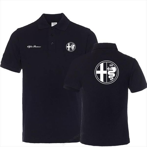 

summer man shirt casual mens polos cotton alfa romeo short sleeve high quantity, White;black