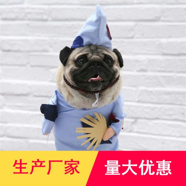 

funny jigong cloth, pet turned into monk teddy funny than bear, stand up and wear halloween cloth