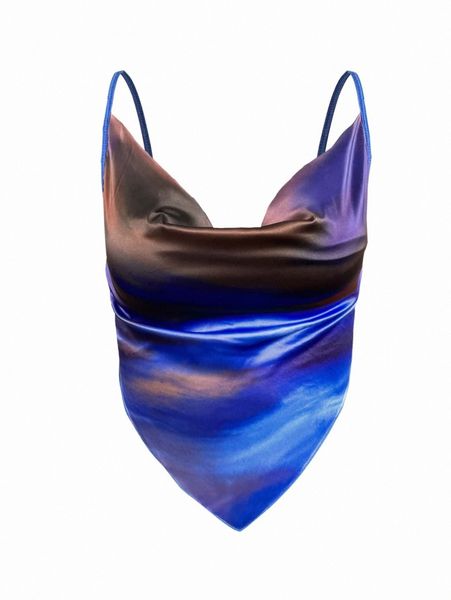 

ombre print hanky hem cami v8fy#, White