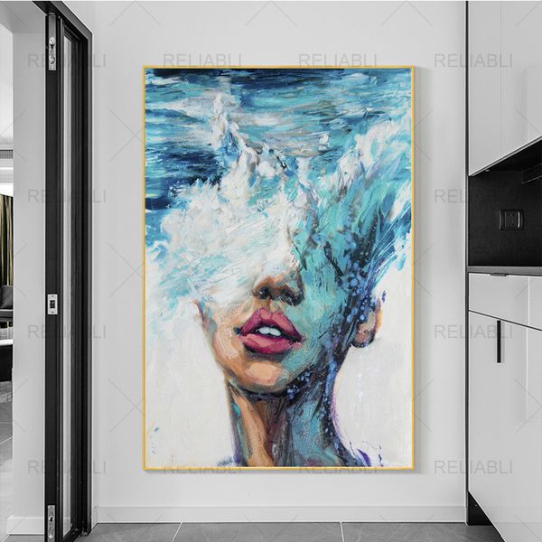 

modern african woman canvas painting art graffiti posters and prints abstract portrait pictures for living room home decoration