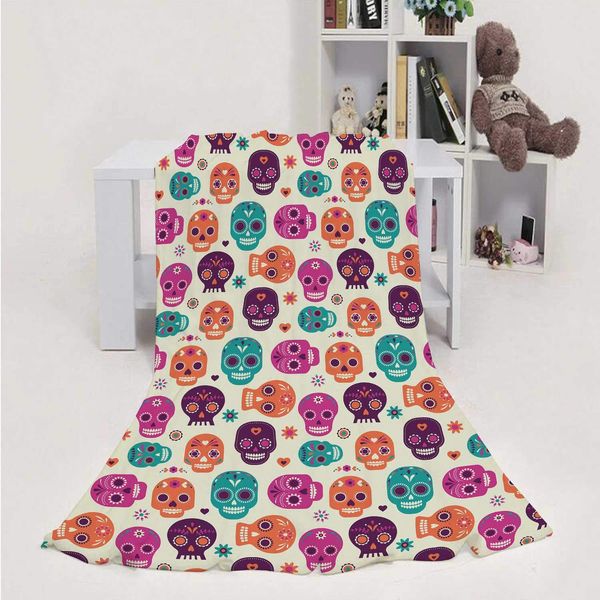 

cute pattern,house flannel throw microfiber blanket mexican