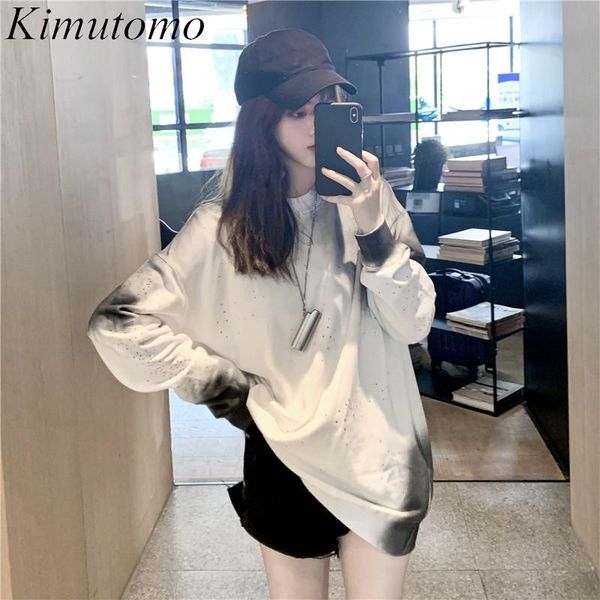 

women's hoodies & sweatshirts kimutomo harajuku sweatshirt women autumn fashion streetwear female rendering o-neck pullovers korea ins, Black