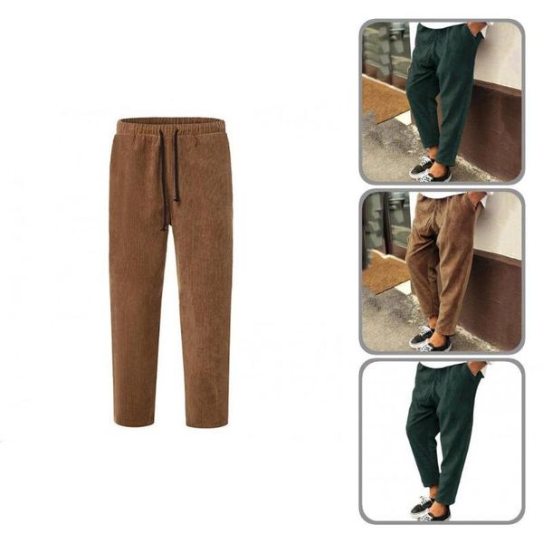 

men's pants regular stylish comfortable men straight-leg corduroy nine attractive for friends, Black