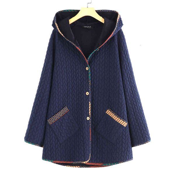 

women's down & parkas solid charming two pockets women coat warm button winter cotton padded autumn long sleeve loose daily hooded casu, Black