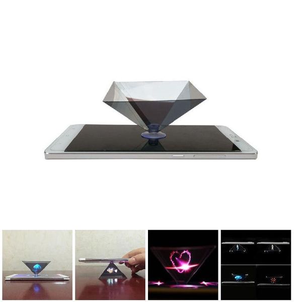 

other arts and crafts 3d hologram pyramid display projector video stand universal for smart mobile phone in stock drop