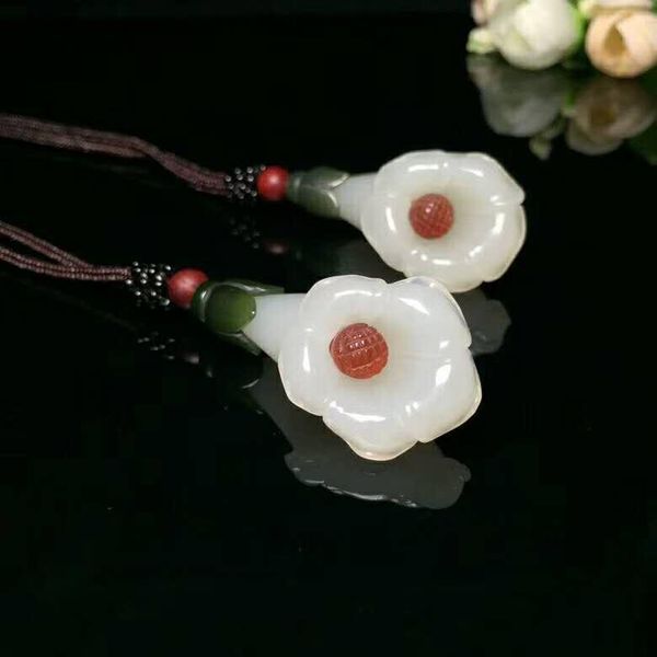 

lockets h18#exquisite hetian jade lucky trumpet pendant, Silver