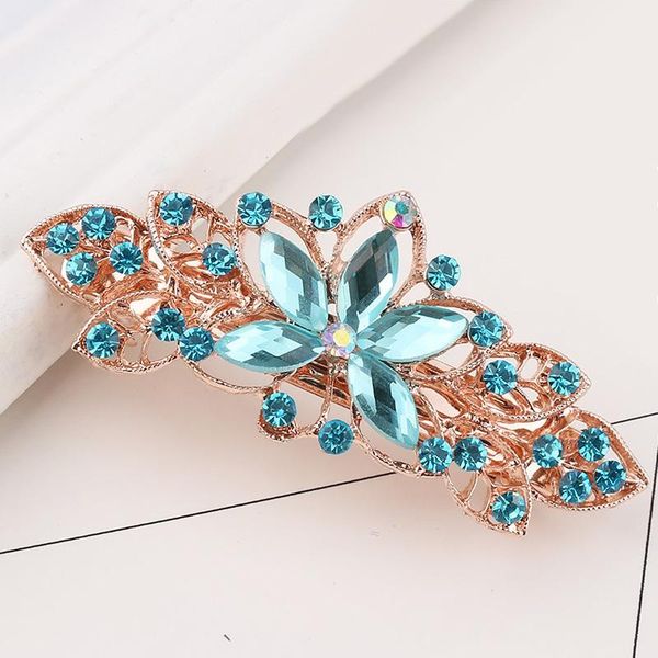 

hair clips & barrettes alloy barrette women girls headdress spring clip accessories leaf shape hairpins crystal cute headwear, Golden;silver
