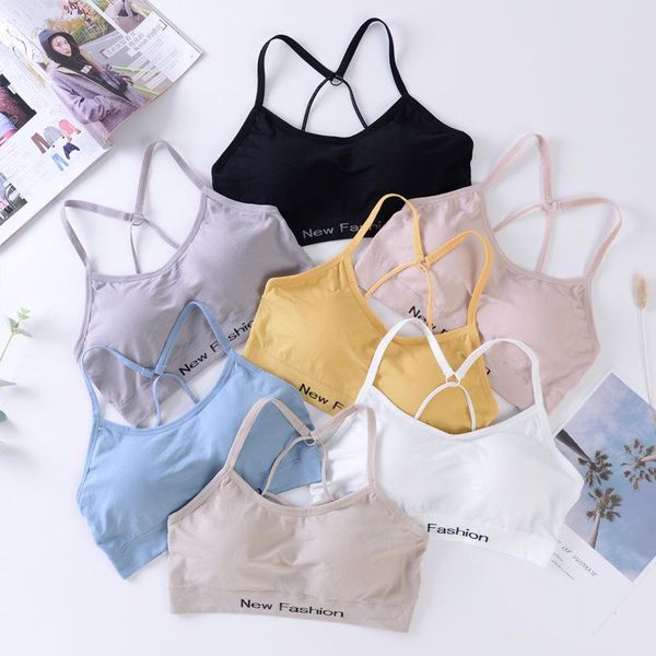 

gym clothing sports bra fitness for cup a-d yoga women push up sport letters black white running crop, White;black