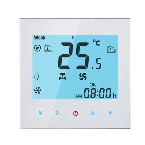 

smart home control central air conditioner thermostat lcd el touch screen 4 pipes three wind speeds white programmable