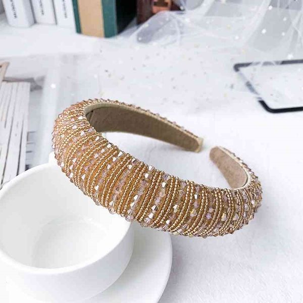 

edge headdress press wide resin beads sponge hair hoop, Black;brown