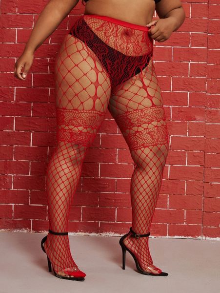 

plus hollow out fishnet stockings i7ln#, Black;white
