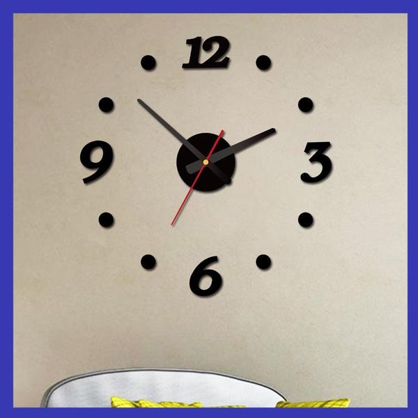 

wall clocks acrylic clock digital dot simple sticker diy fashion