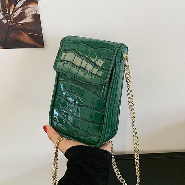 

evening bags bag square crossbody green 2021 small summer high-quality pu leather women's designer handbag chain shoulder messenger